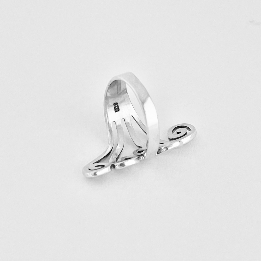 Sterling Silver Statement Swirly Ring, Silver Rings, Swirl Jewelry, Spiral Ring - Picture 14 of 14